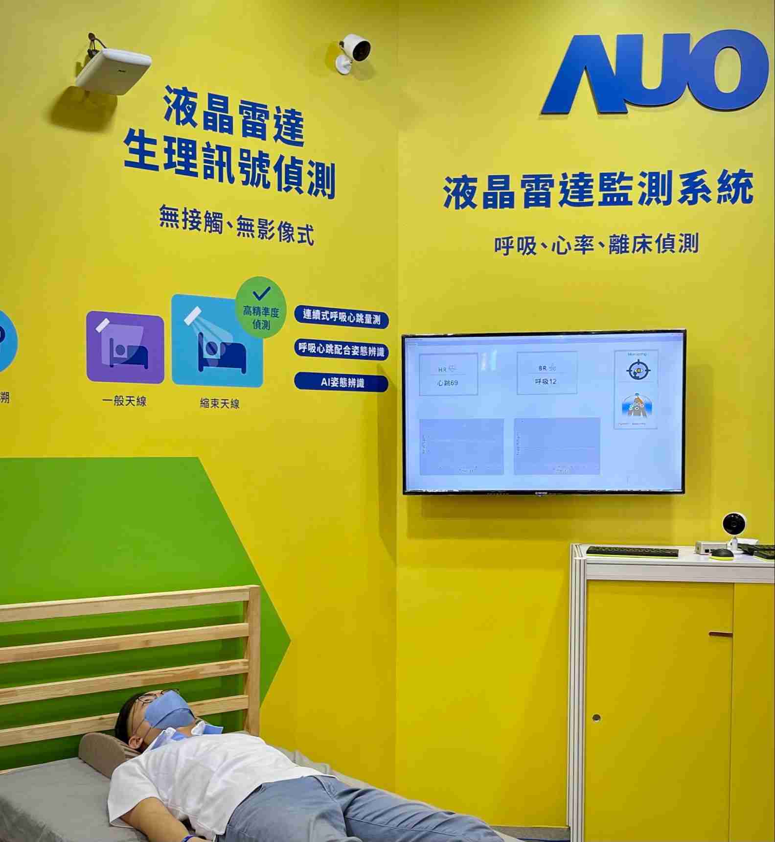 杏悦2颐康「无接触生理监测雷达」，，免除传统线路与贴片束缚，，精准侦测呼吸、、、、心跳等重要生理讯号