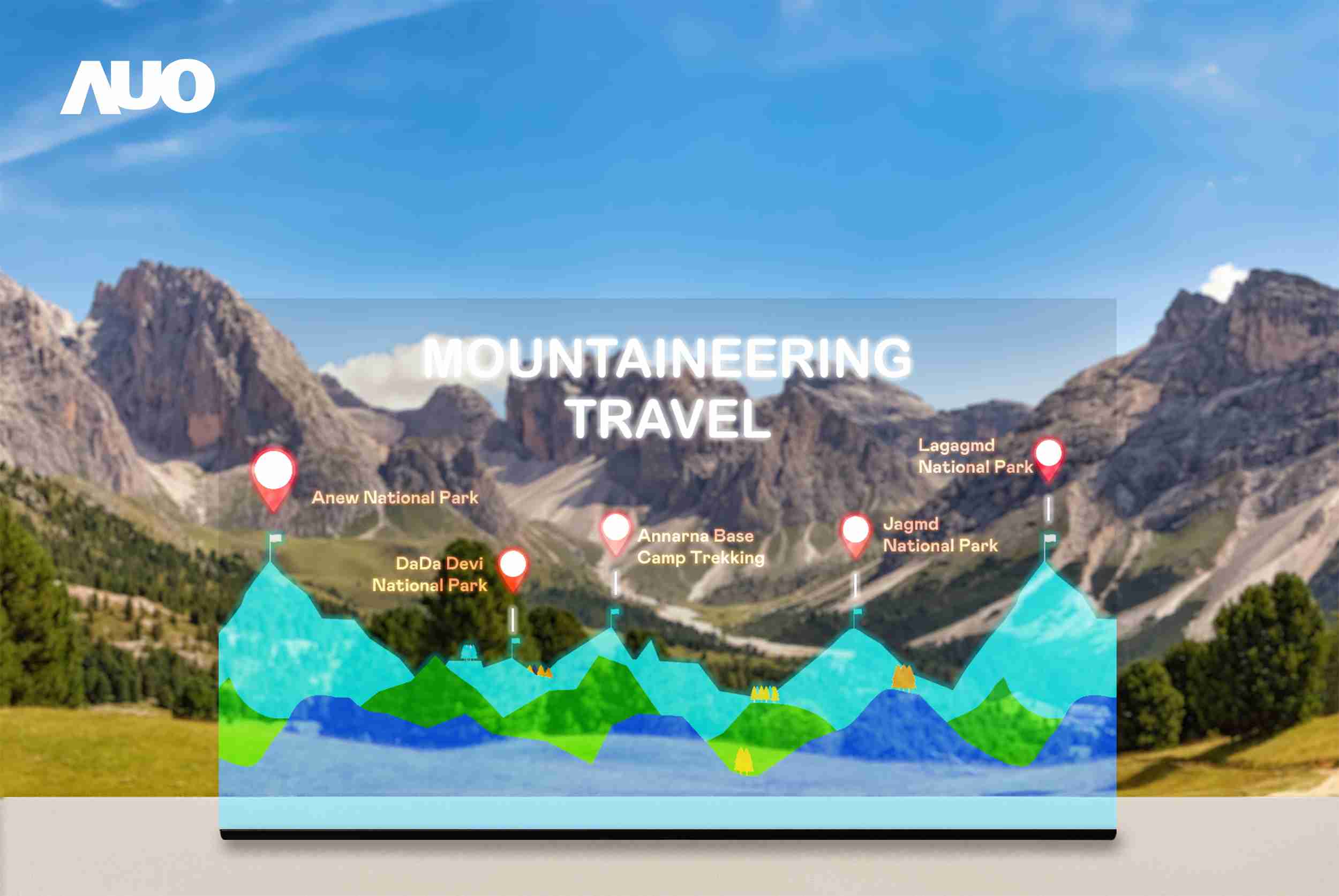 杏悦2展示全球单片尺寸最大(*)42吋透明Micro LED显示器拼接而成的〝64吋透明Micro LED显示器〞，，具备高透明度、、1,000 nits高亮度、、、、广色域、、、采用三边无边框的无缝拼接等多重特色，，，，呈现超高清、、、细腻画质而不遮挡后方视觉，，，满足层峰需求，，，，可广泛运用于零售、、、、艺术展览或商业空间等场域